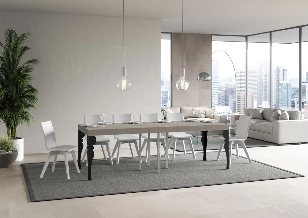 Tavolo Allungabile 90-246x90x77 cm Paxon Premium Cashmere Telaio Antracite