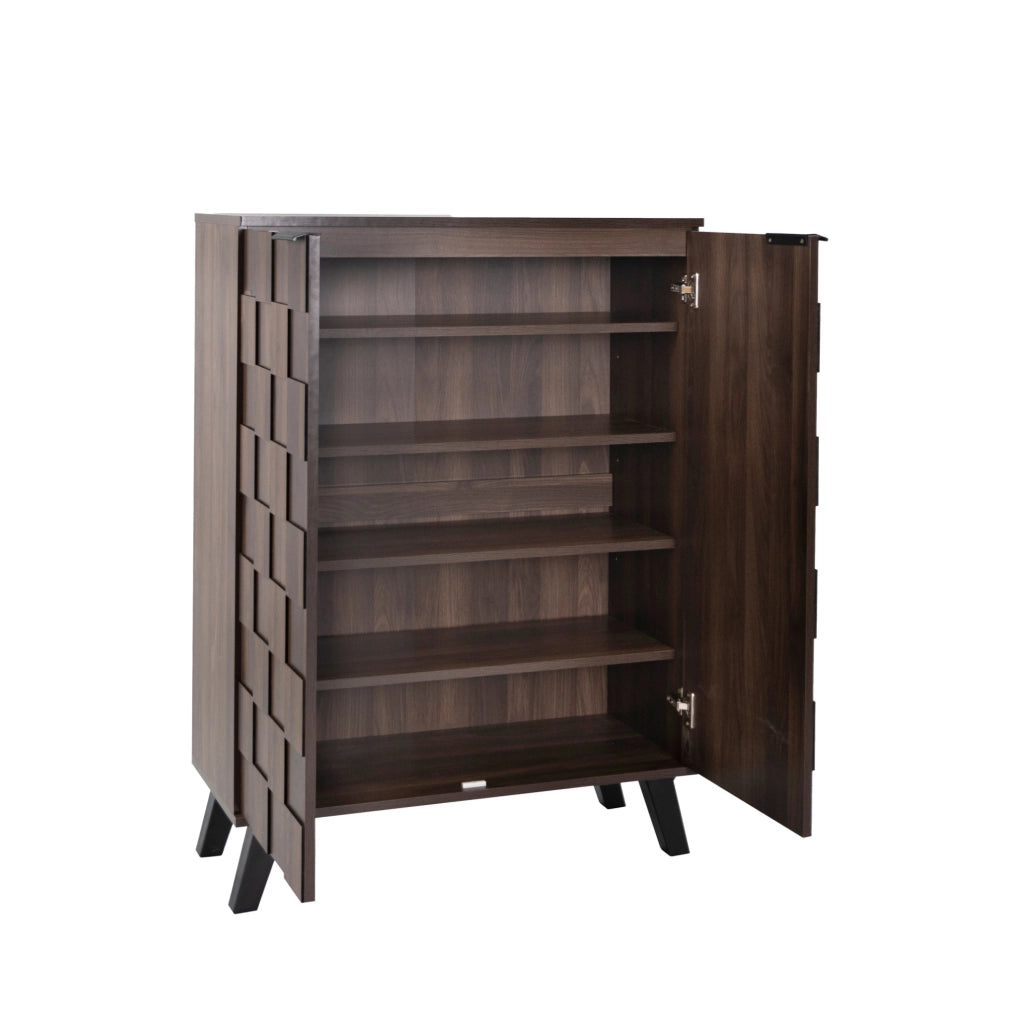 Scarpiera 80x35.5x110 cm con ripiani regolabili in pannello di particelle naturale