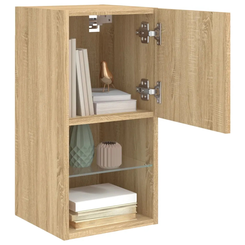 Mobili TV con Luci LED 2pz-Set di 2 Credenza per TV Rovere Sonoma 30,5x30x60 cm