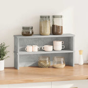 Scaffali da Cucina Impilabili 2 pz Grigio Cemento 60x15x16 cm 860506