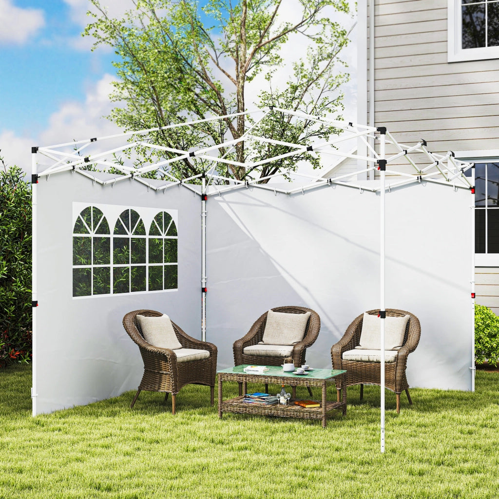 Pannelli laterali per gazebo 3x3m ¨C Xylo ¨C Set 2 pezzi con finestra tessuto Oxford bianco