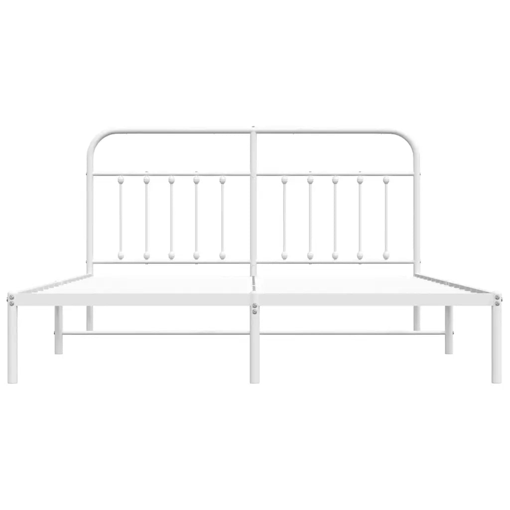 Giroletto con Testiera Metallo Bianco 180x200 cm 352631