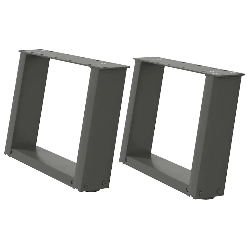 Gambe per Tavolino da Caff¨¨ a Forma di U 2 pz | Piede del tavolo Antracite 40x(30-31) cm Acciaio