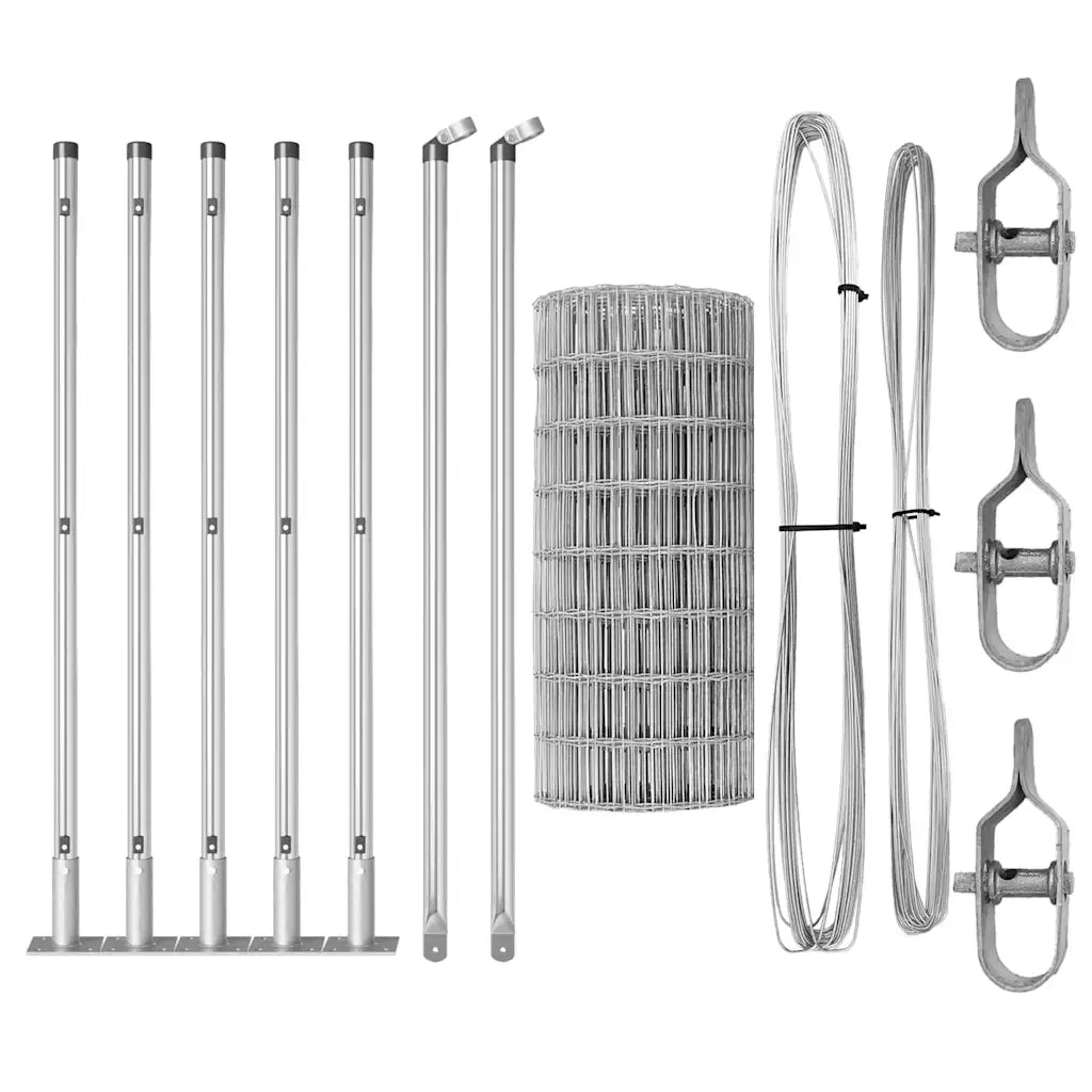 Recinzione da Giardino | Recinzione con Posto Argento 0,6 x 10 m Acciaio