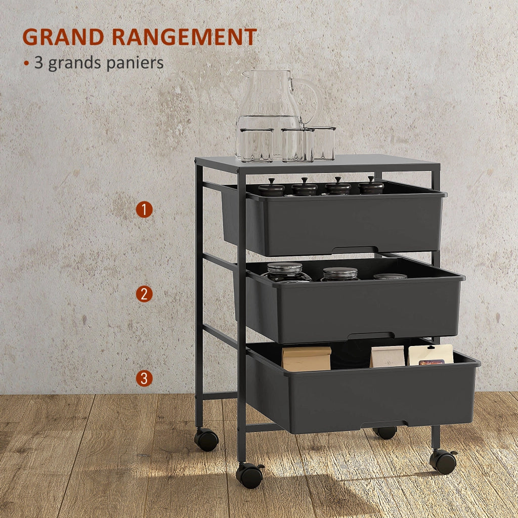 Carrello di servizio a 3 livelli ¨C Minimal ¨C acciaio