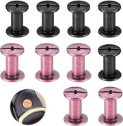 10 pezzi di viti in legno di bronzo e acciaio con testa piatta - viti a flangia per scrapbooking - restauro del legno - ricamo.
