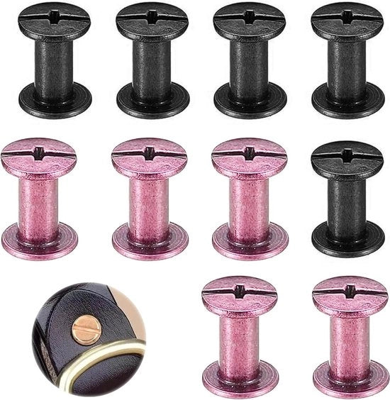 10 pezzi di viti in legno di bronzo e acciaio con testa piatta - viti a flangia per scrapbooking - restauro del legno - ricamo.