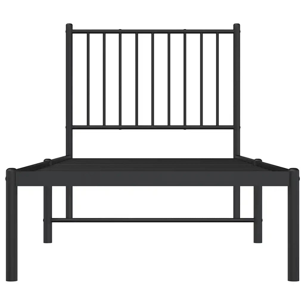 Giroletto con Testiera-Struttura Letto con testiera in Metallo Nero 80x200 cm 722431