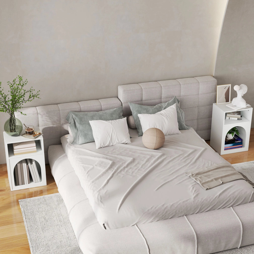 Comodino con scomparti aperti ¨C Minimal ¨C bianco 40x30x60 cm