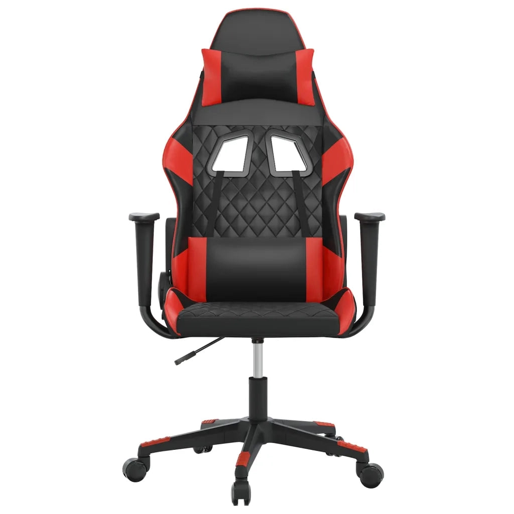 Sedia da Gaming Massaggiante Rosso e Nero in Similpelle 345512