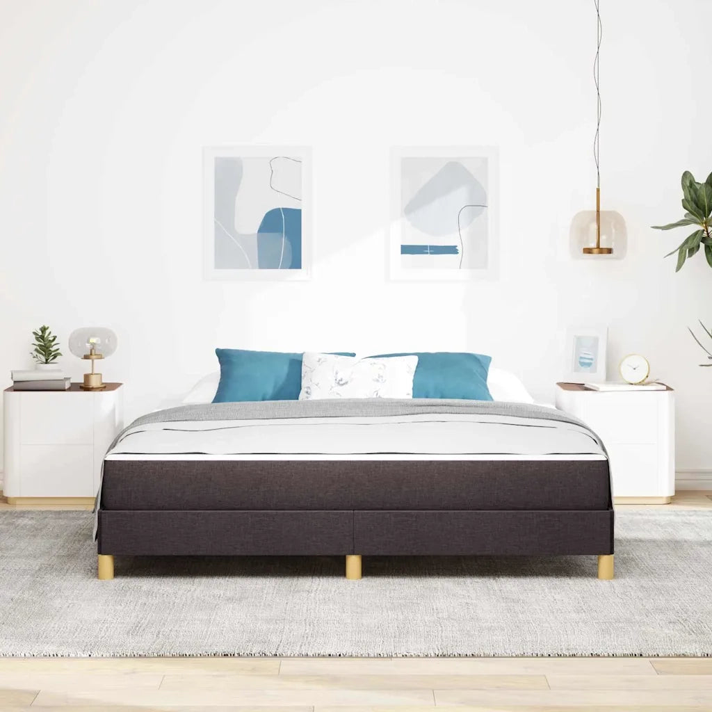 Letto a molle con materasso Marrone Scuro 180 x 200 cm Tessuto 3398587
