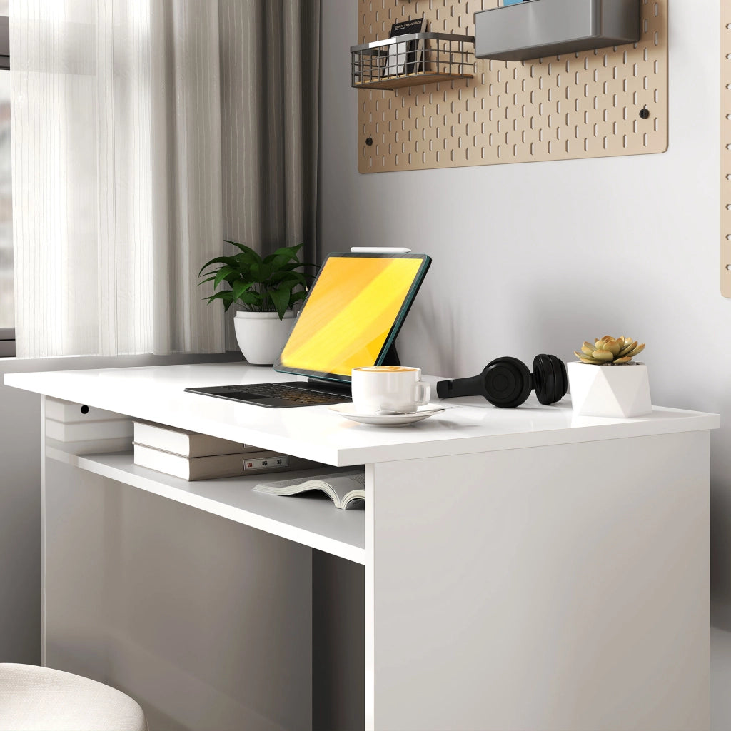Scrivania per computer con scaffale ¨C Minimal ¨C Bianco 90x50x74 cm
