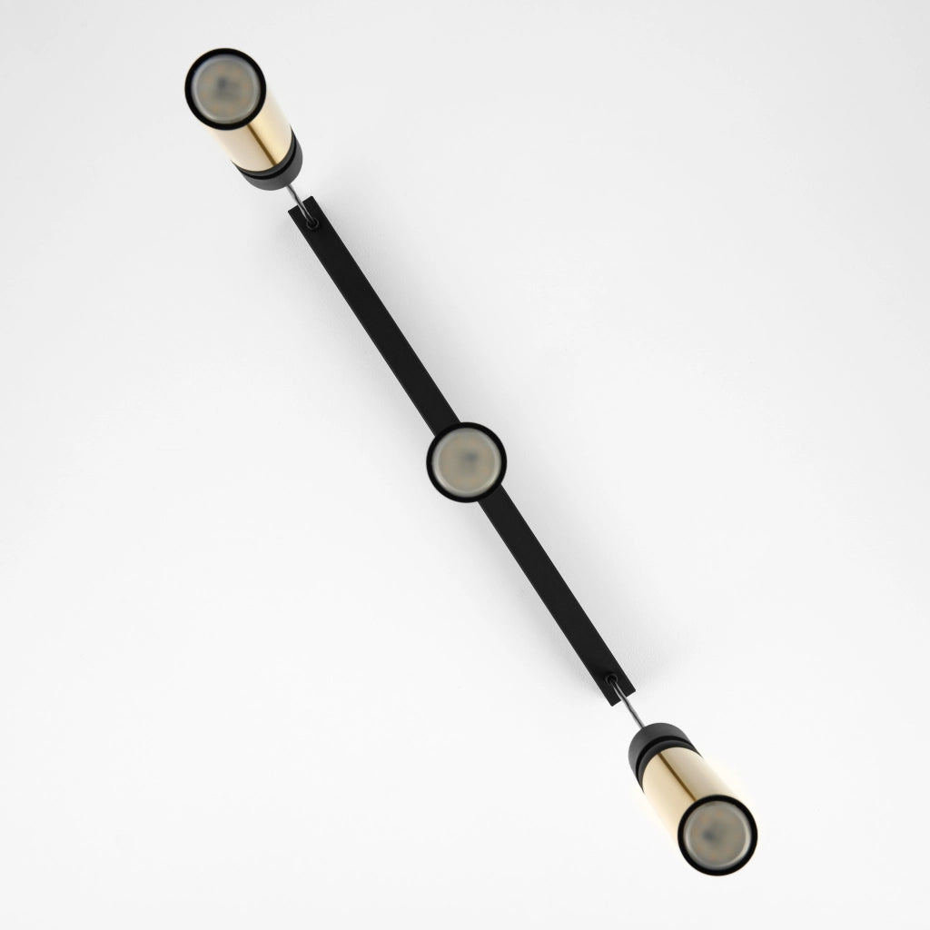 Lampada sospesa a barra 60cm nero oro 3xGU10 ALAS Jupiter