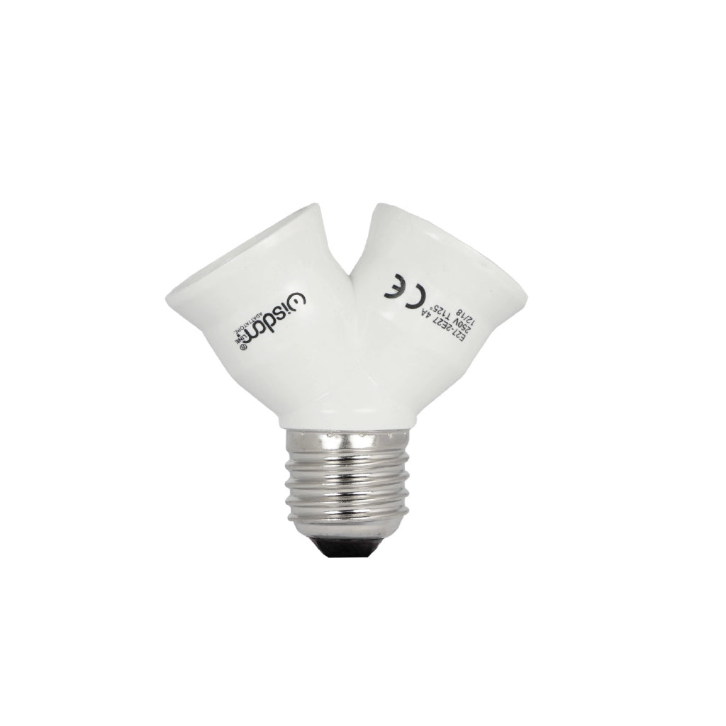 Adattatore Sdoppiatore convertitore da base E27 in 2 basi E27 splitter