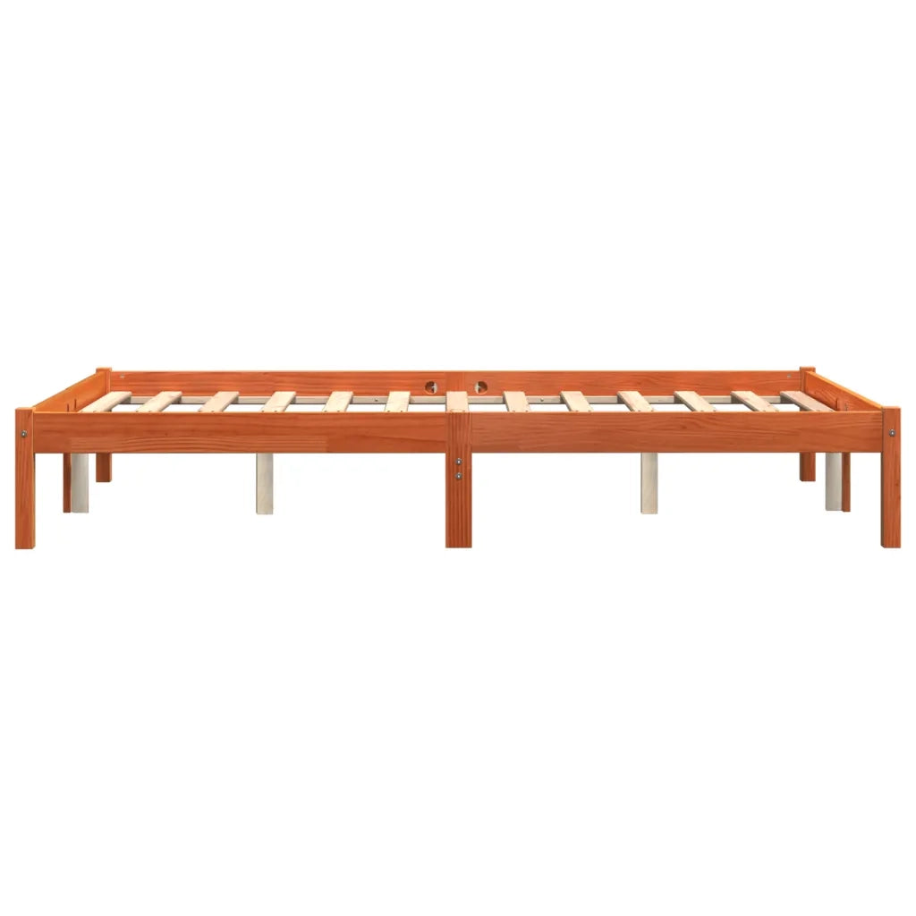 Giroletto senza Materasso-Struttura Letto Marrone Cera 120x200 cm Legno di Pino 158280