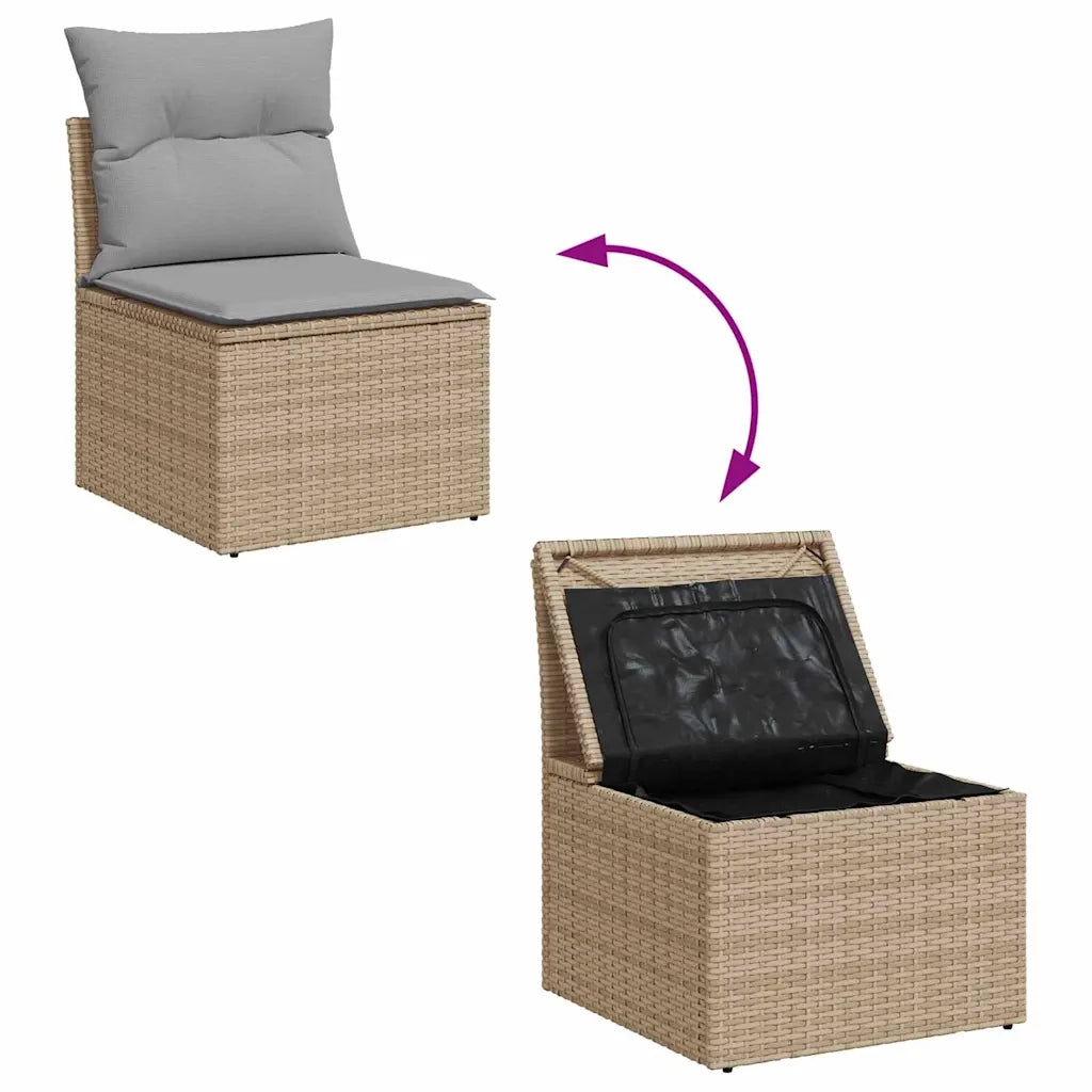 Set Divano da Giardino 10 pcs Beige e Grigio Chiaro polyrattan 3354889