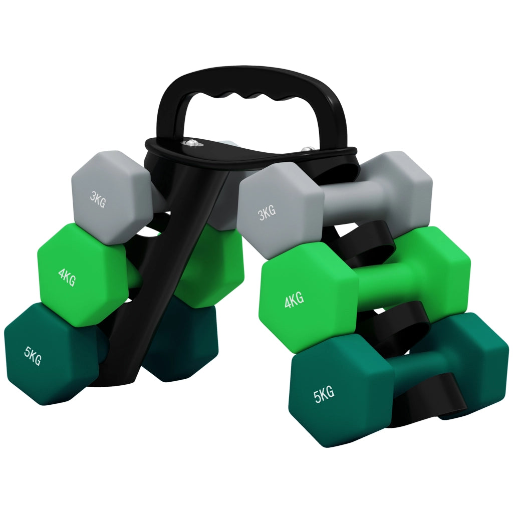 Set di manubri 2x3kg 2x4kg 2x5kg con supporto ¨C zephmum ¨C multicolore