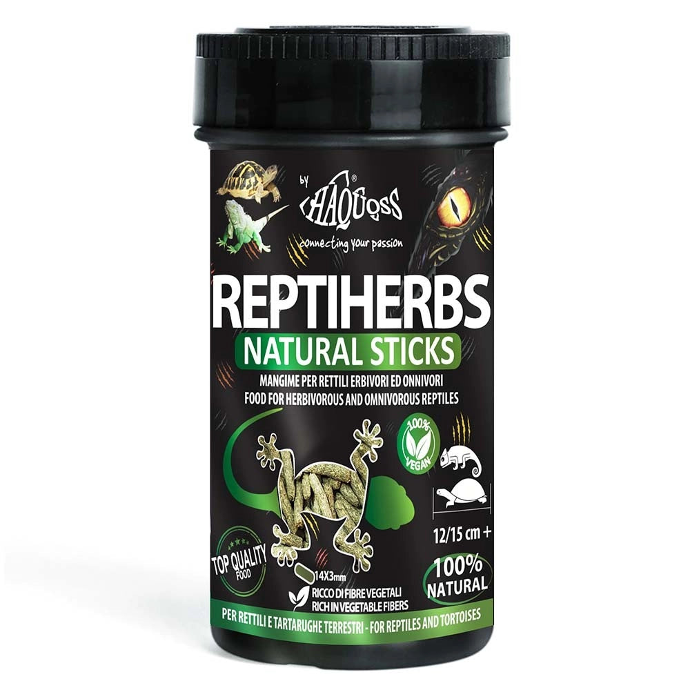 Haquoss ReptiHerbs Natural Sticks 250ml - Fibre in sticks per tartarughe e altri rettili erbivori e onnivori