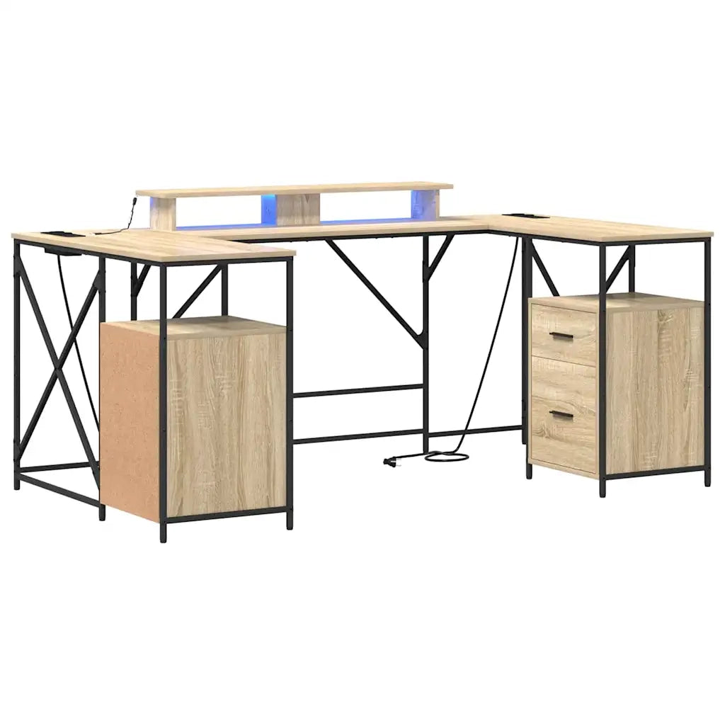 Scrivania | Tavolo da Ufficio Rovere Sonoma 182 x 101 x 87,5 cm Legno multistrato