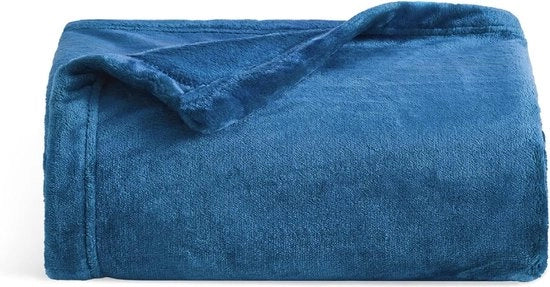 Piumino Plaid Meditteraneo Blu Fiamma 150x200 cm - Piumino soffice e caldo per divano e poltrona