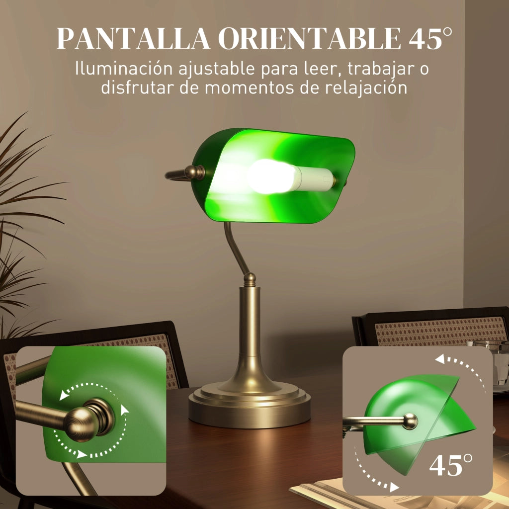 Lampada da Scrivania con Interruttore a Levetta e Paralume Regolabile ¨C zephmum ¨C Verde