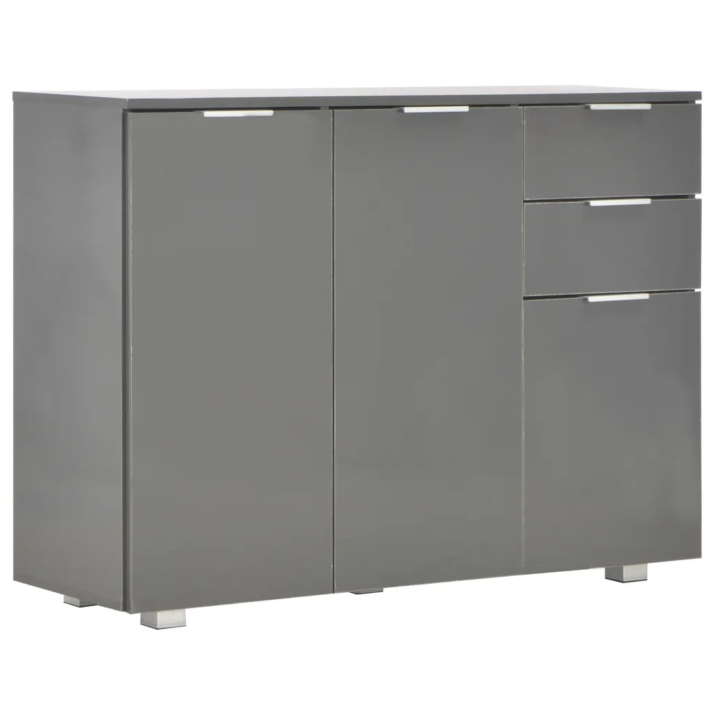 Credenza-Buffet-Armadio da cucina Grigio Lucido 107x35x80,5 cm