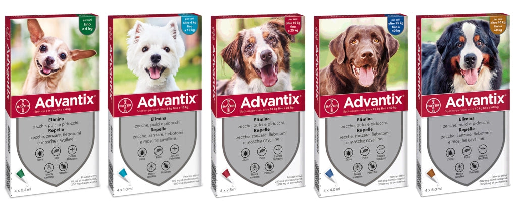 Bayer ANTIPARASSITARIO ADVANTIX (4 pipette) per cani 25÷40 kg.
