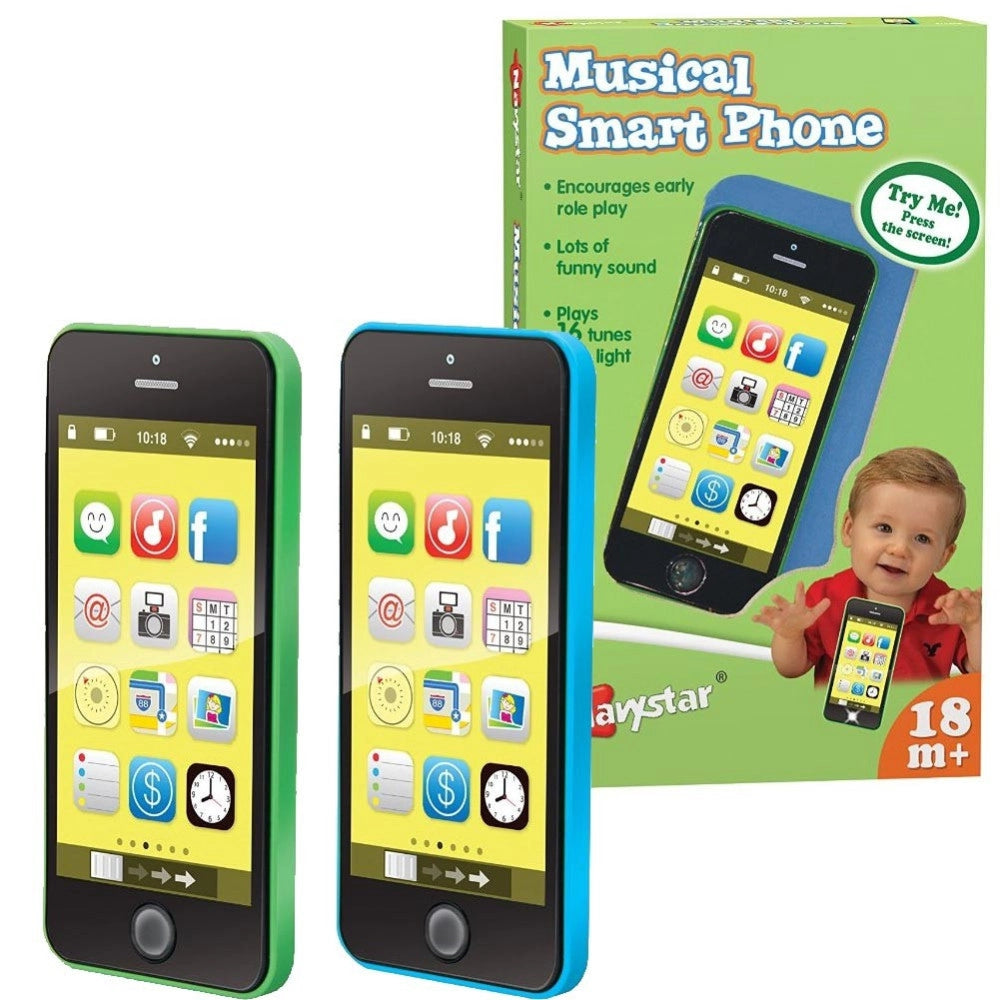 Trade Shop - Telefono Smartphone Giocattolo Musicale Bambini Melodie Colori Assortiti -