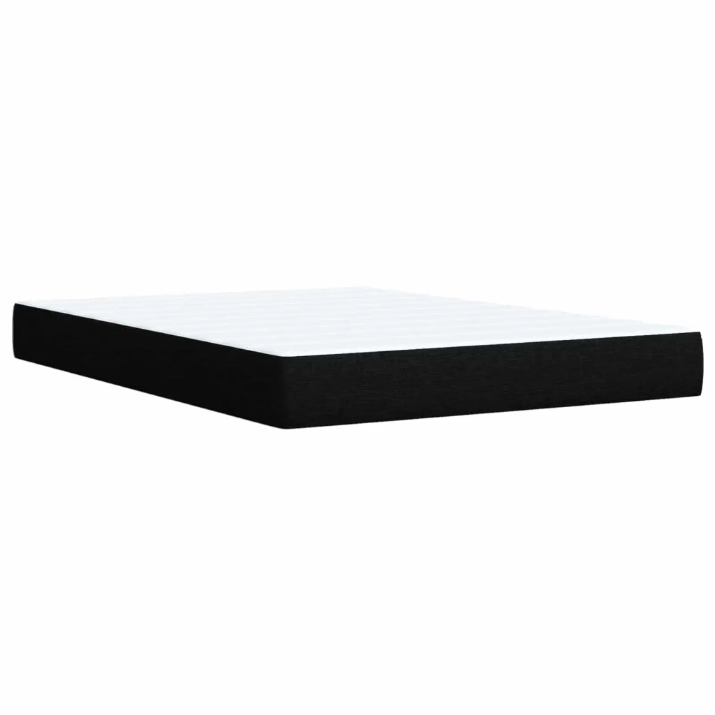 Letto Ottomano con Materasso e LED Nero 140 x 200 cm Tessuto 3456914