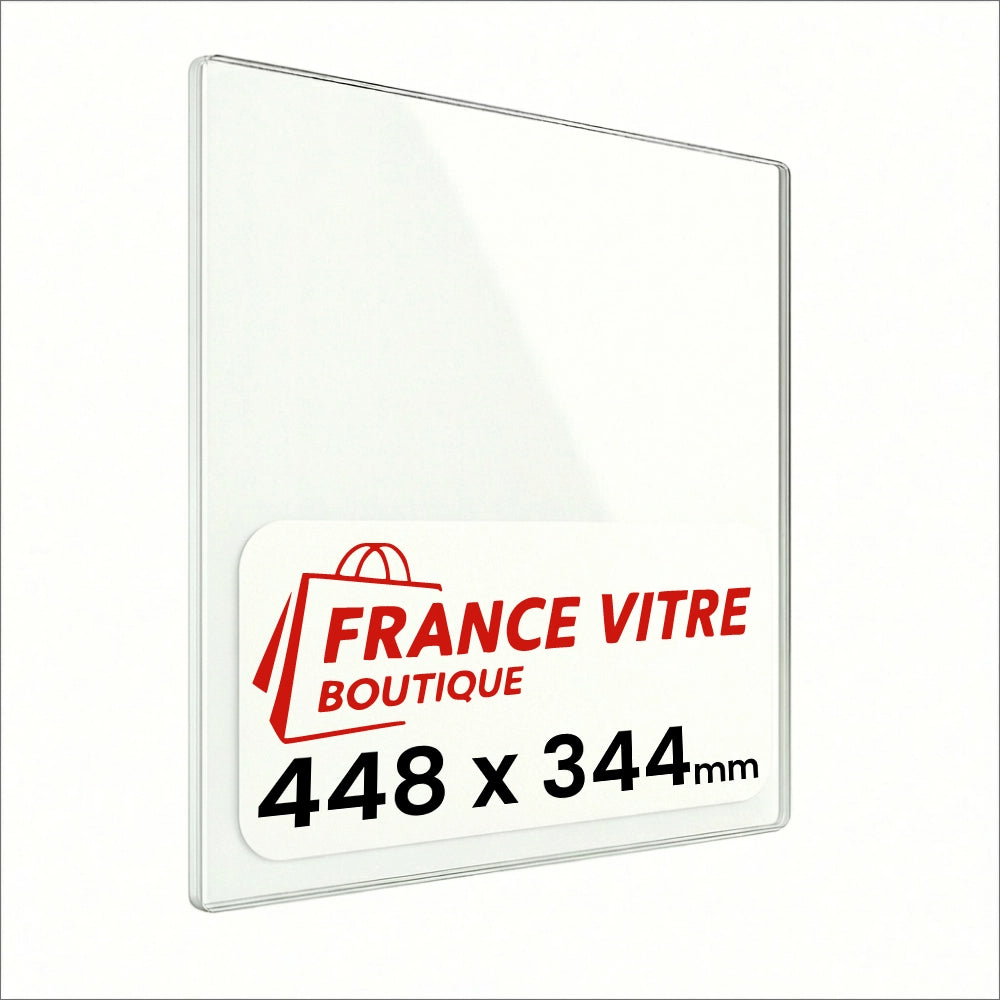 448 x 344 x 4 mm - Vetro per stufa a legna - vetro camino di ricambio - vetro per caminetto resistente al fuoco - France Vitre