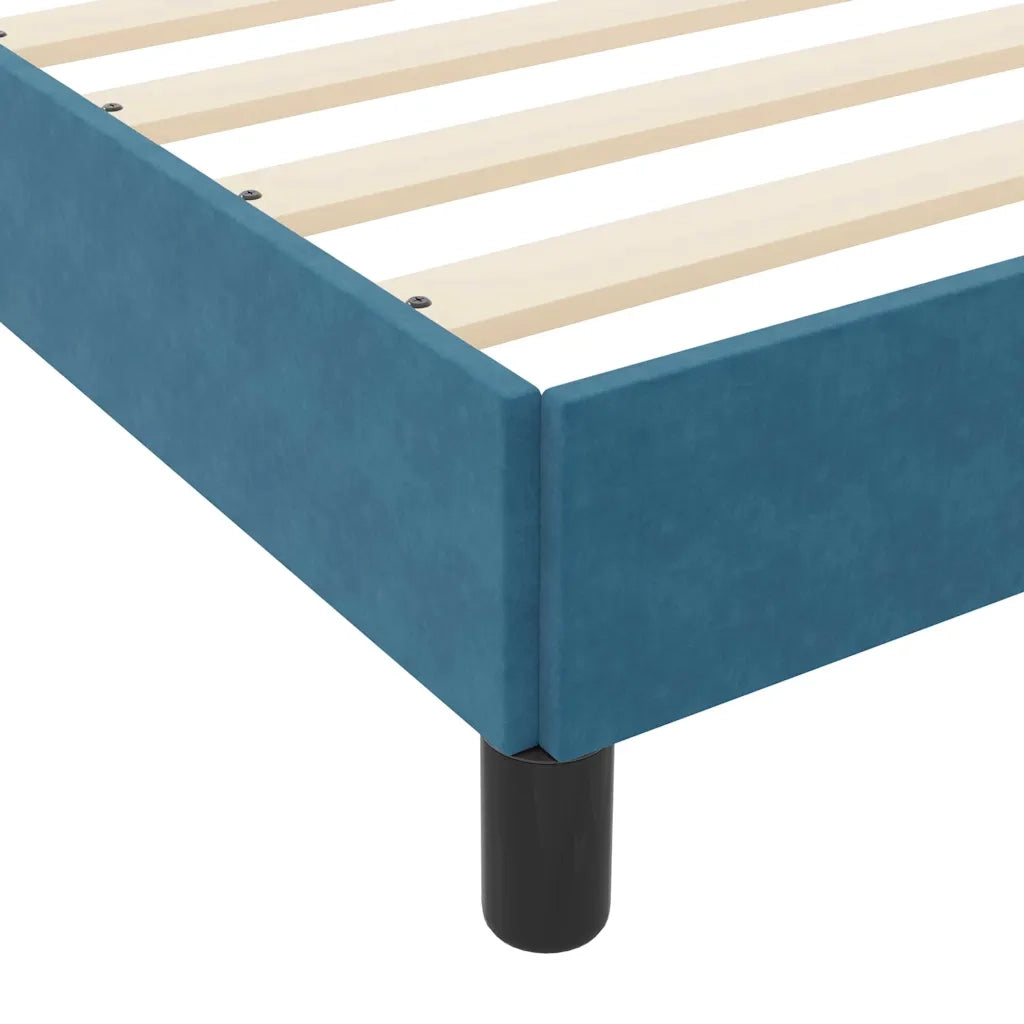 Letto matrimoniale | Letto per adulti | Letto a molle con materasso Blu Scuro 140 x 190 cm Tessuto