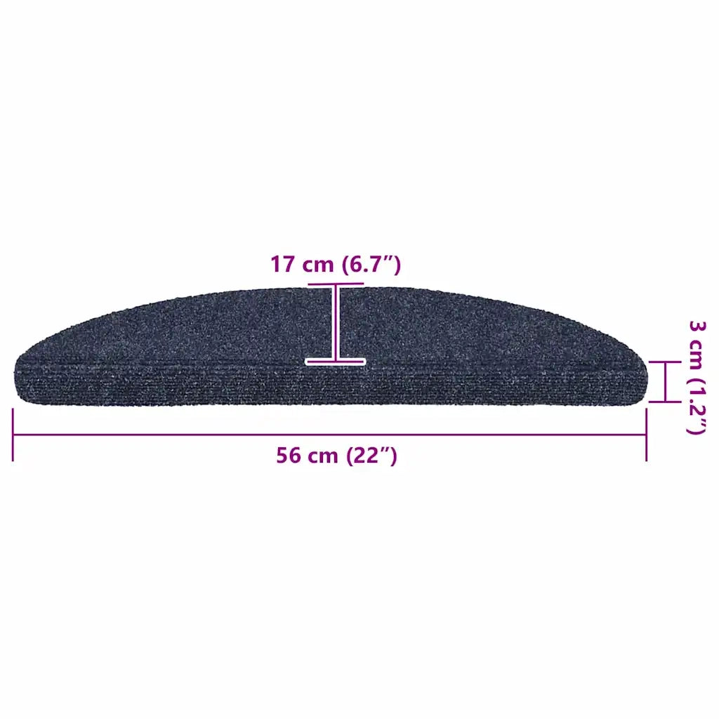 Tappetini per scale autoadesivi 20 pz 56x17x3 cm blu semicircolari 3365672