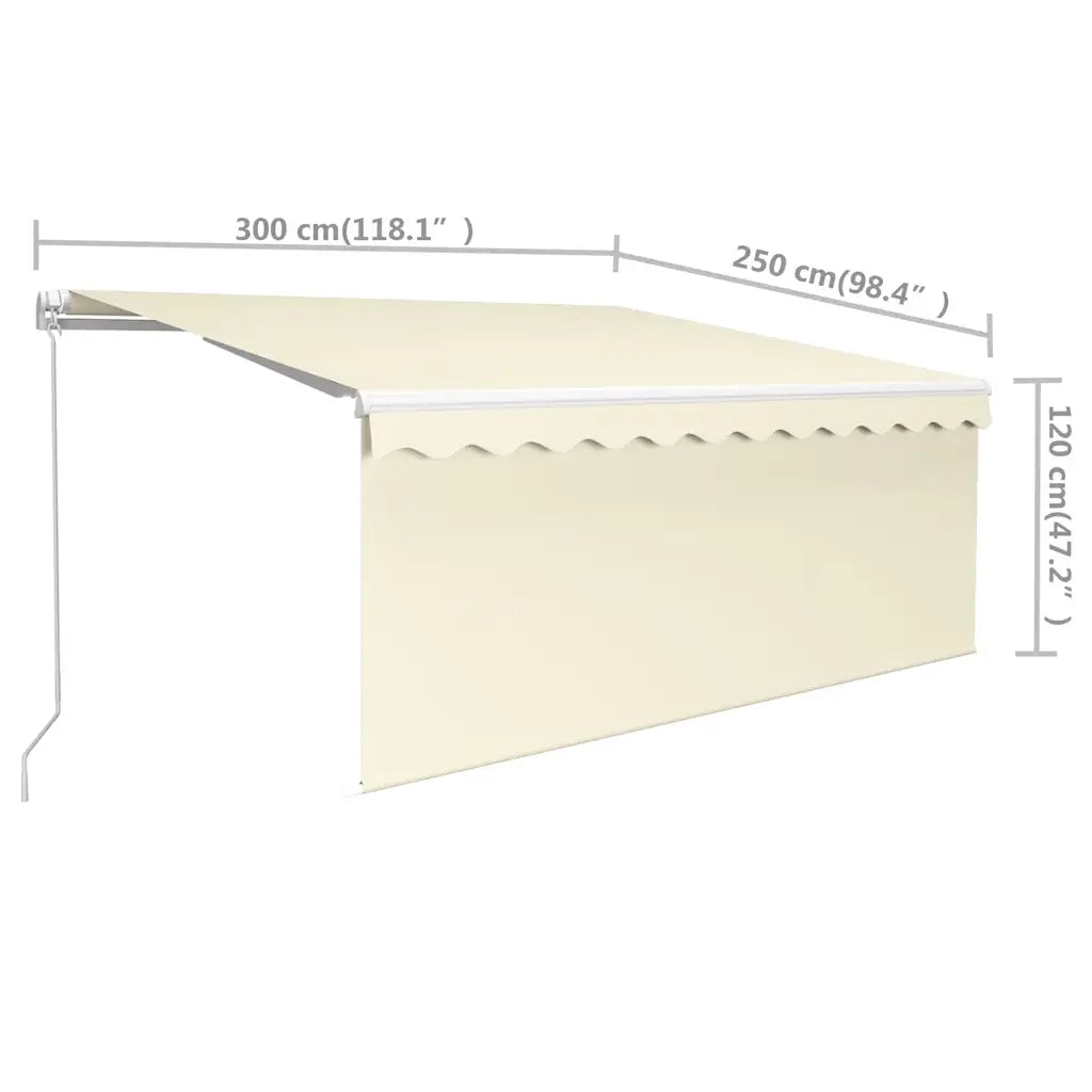 Tenda da Sole Retrattile Manuale-Tenda parasole per Patio 3x2,5 m Crema 961259