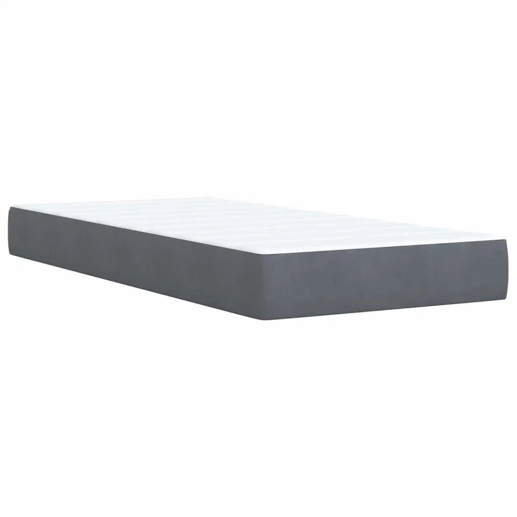Letto box spring con materasso Grigio Scuro 80 x 200 cm Velluto 3453024