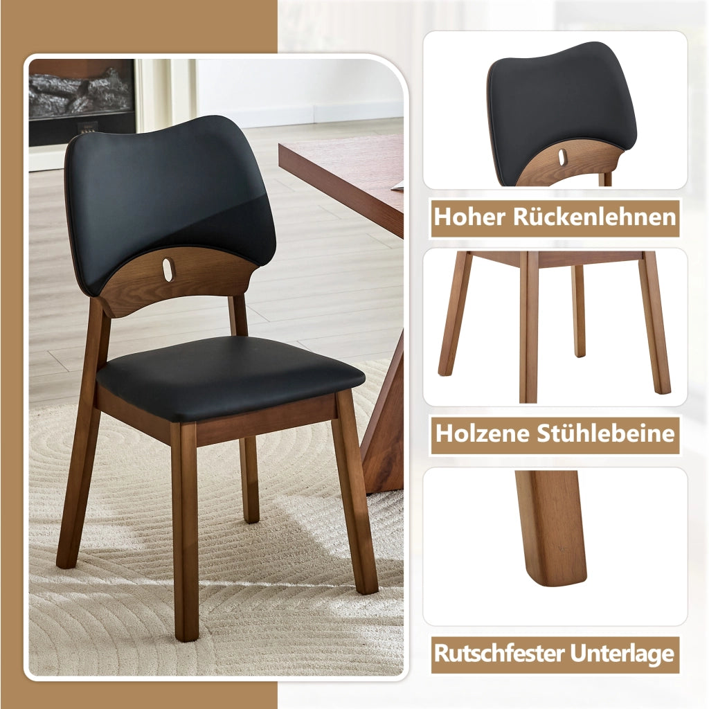 Set di 2 sedie da pranzo con schienale a farfalla, sedie moderne in legno con seduta imbottita, sedie di design per cucina, sala da pranzo e soggiorno