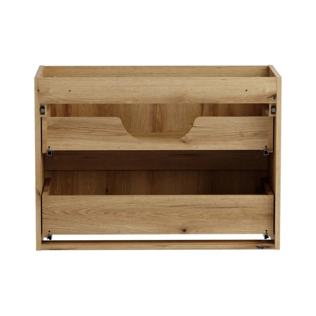 Mobile sottolavabo VANO 80 cm in rovere sospeso con 2 cassetti