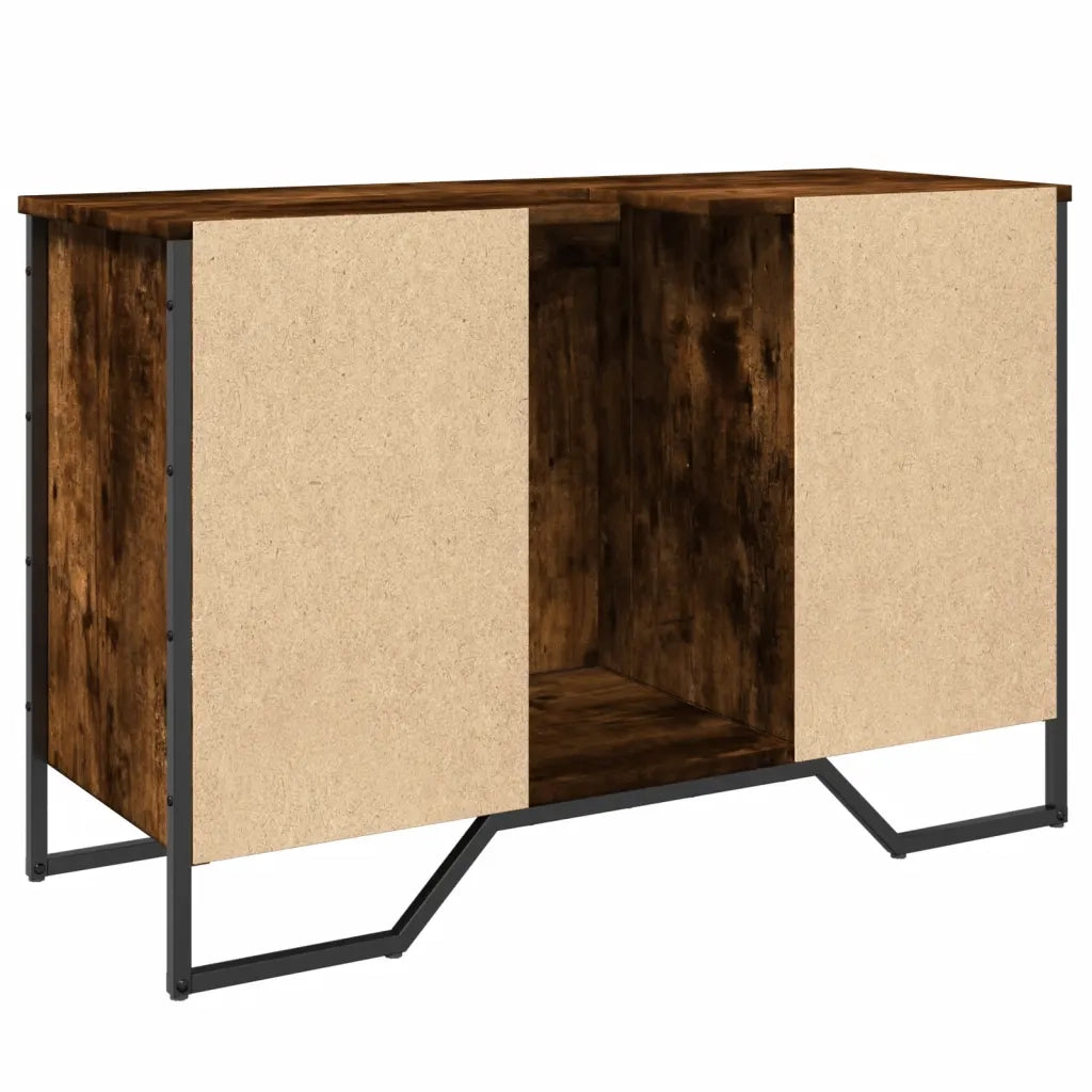 Mobile Lavabo Bagno-Armadietto da bagno Rovere Fumo 91x35x60 cm in Truciolato