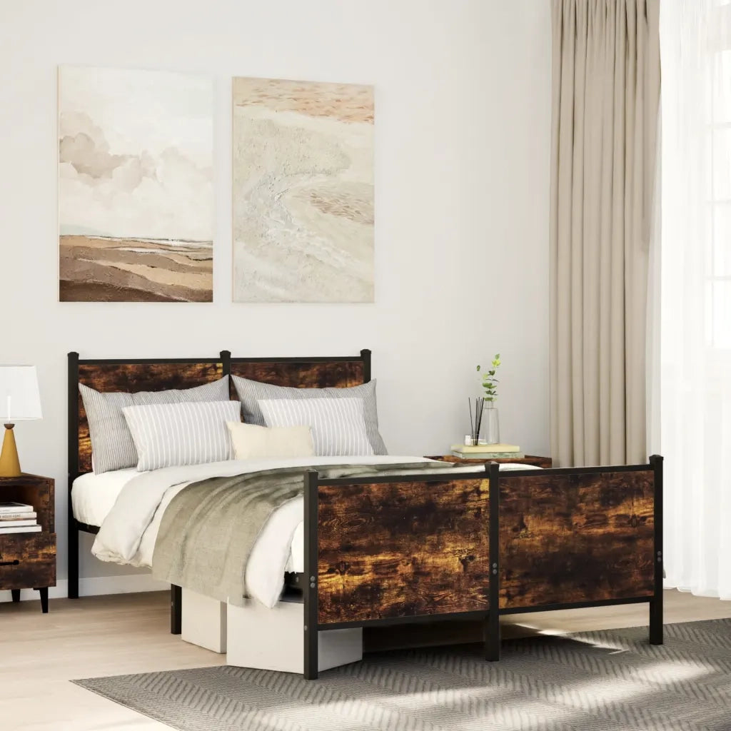 Giroletto senza Materaso in Metallo Rovere Fumo 120x200 cm 4007683
