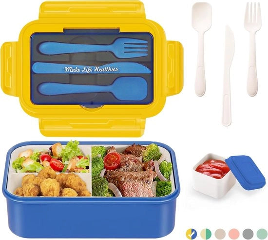 Lunchbox - Contenitore per Colazione - Cassetta per Cibi - Contenitore per Insalata - Contenitore per Bambini e Adulti - Adatto per Viaggi, Scuola e Ufficio - Back To School - Per Bambini e Per Adulti