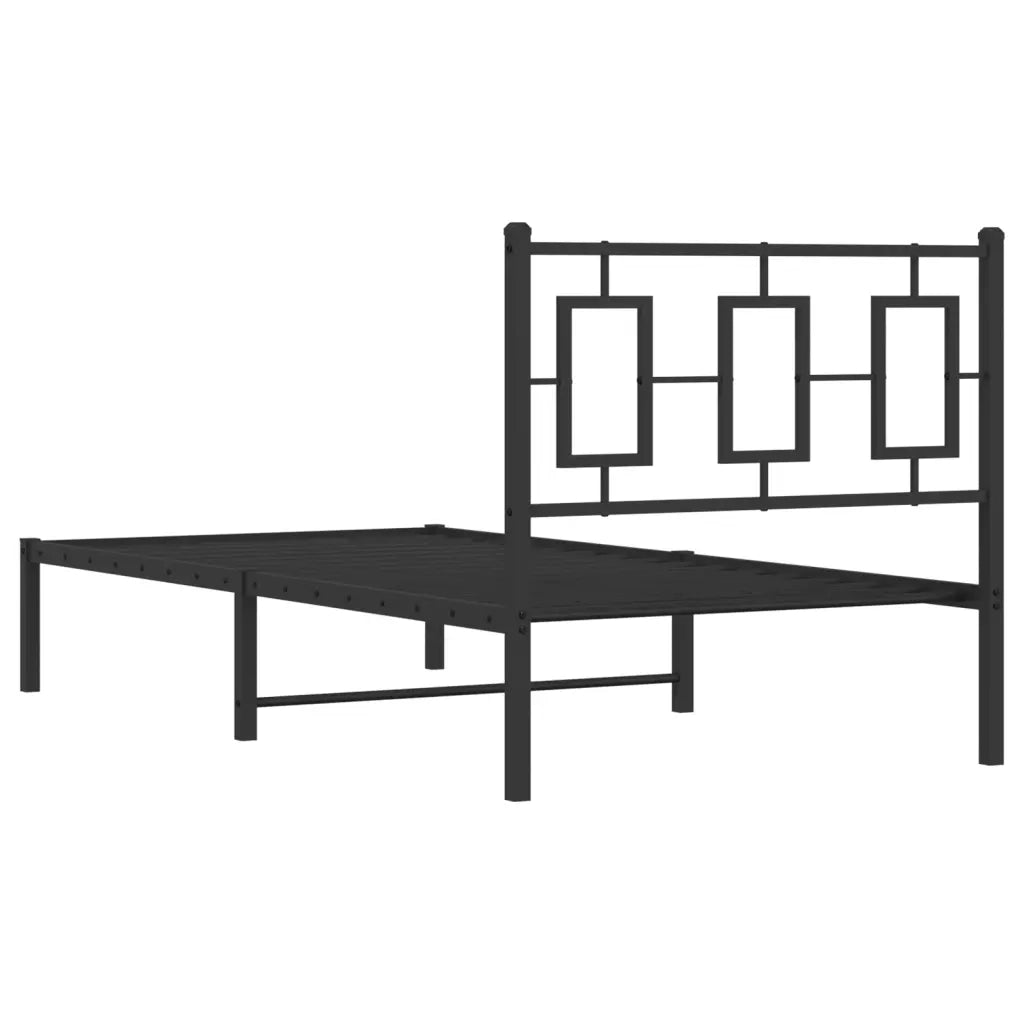 Giroletto con Testiera in Metallo Nero 90x190 cm 374233