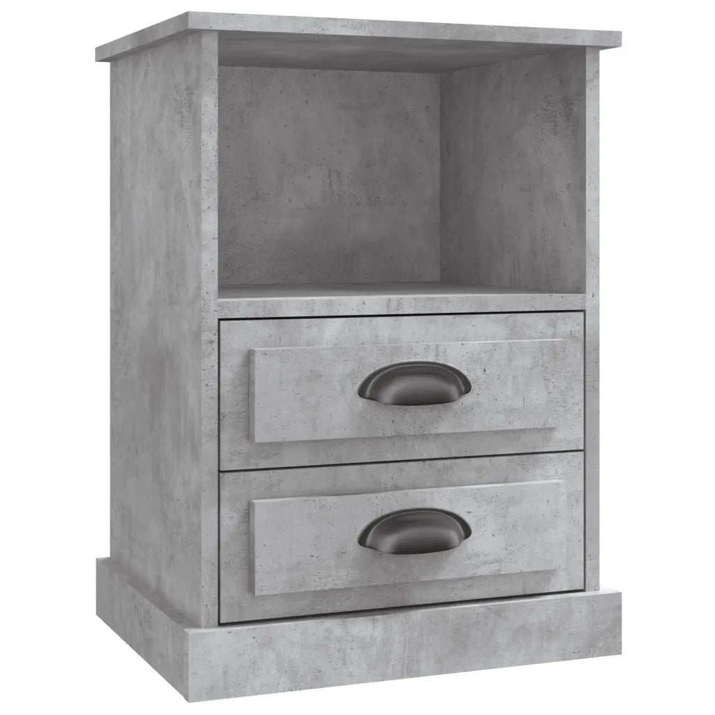 Comodino | Armadio da Notte | Mobiletto da notte Grigio Cemento 43x36x60 cm