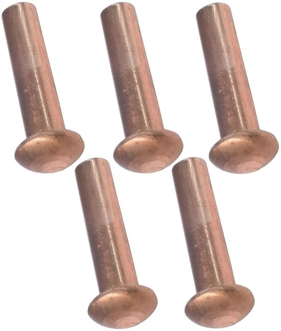 Set di chiodi a testa rotonda 5 pezzi Ø4x16mm - rame - chiodo a testa rotonda/chiodo a stampo - DIN 660 - essenziale per la montaggio