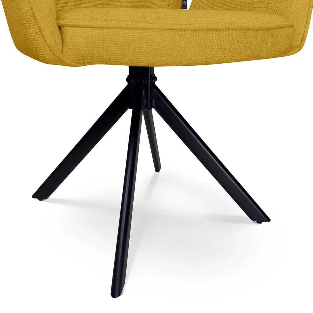 Sedia ufficio in tessuto, poltrona girevole giallo senape – Oslo