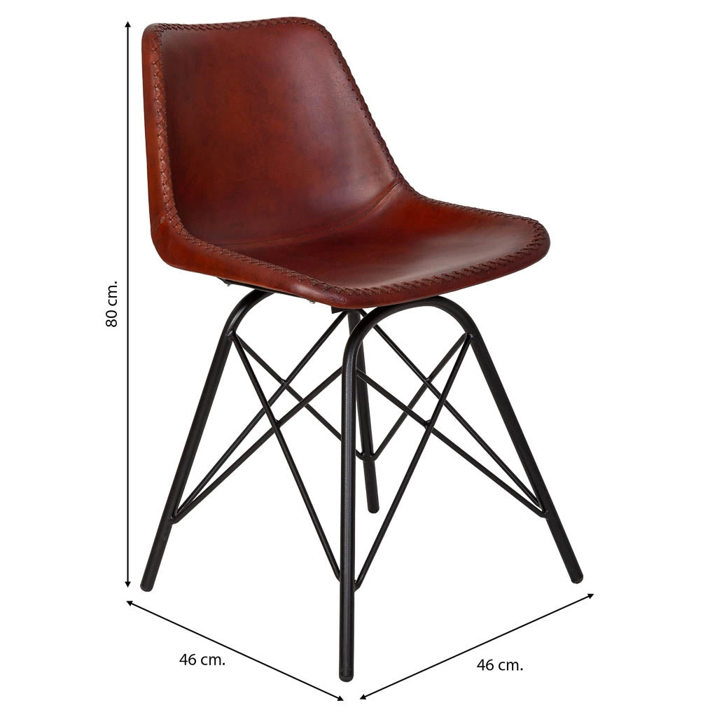 Sedia in metallo marrone 46x46x80h cm
