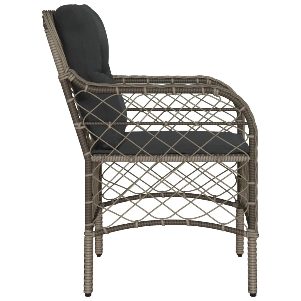 Sedie da Giardino con Cuscini 2 pz Grigie in Polyrattan 365155
