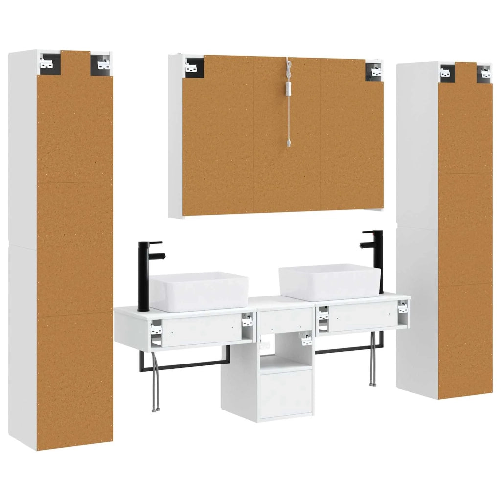Set di mobili per il bagno 6 pcs Bianco 3407199