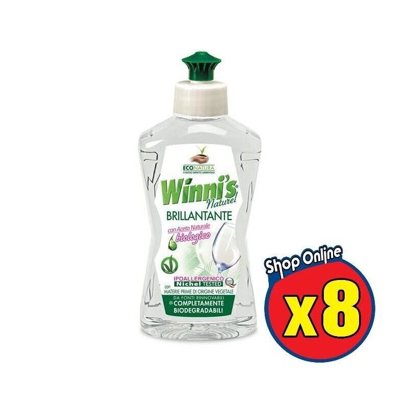 SET 8 WINNI'S NATUREL BRILLANTANTE LAVASTOVIGLIE CON ACETO NATURALE