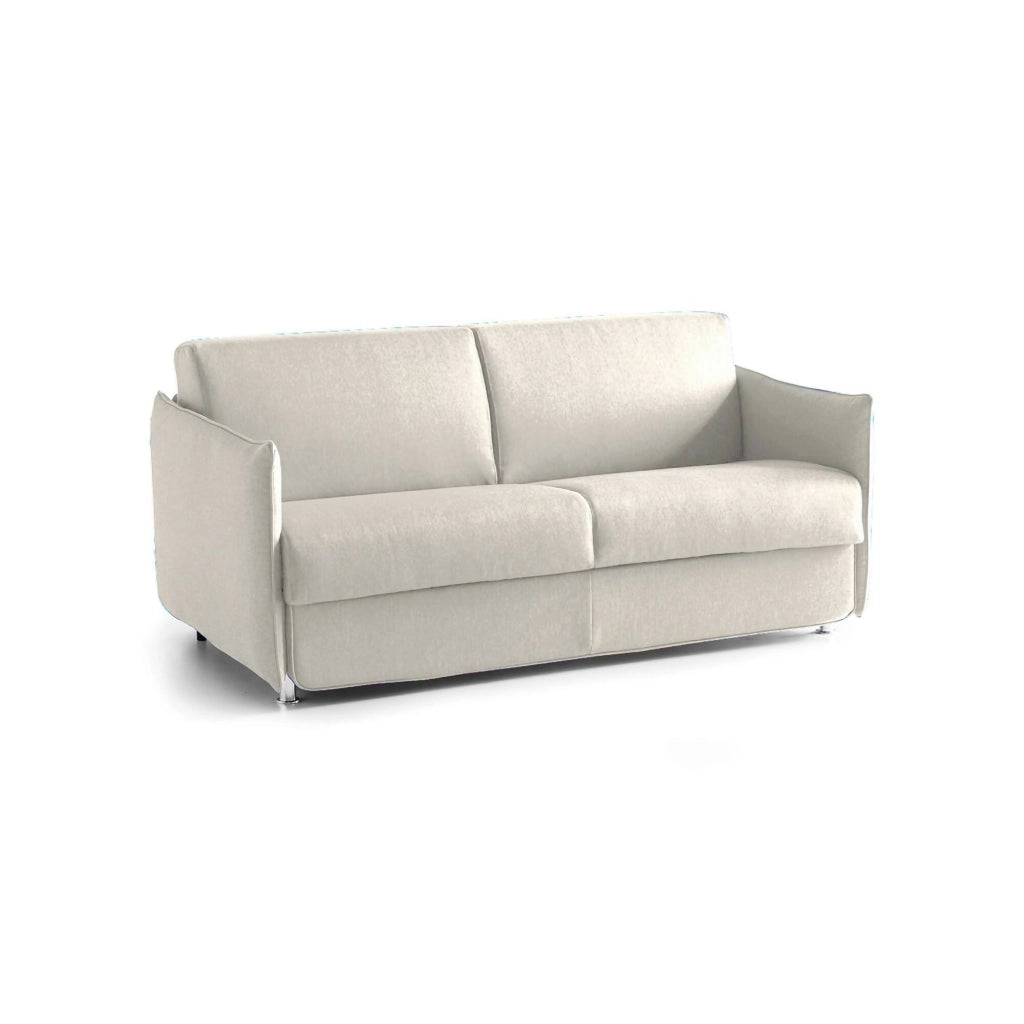 Trissino, Divano Letto 2 Posti Sfoderabile Made in Italy, 180x95 cm Beige