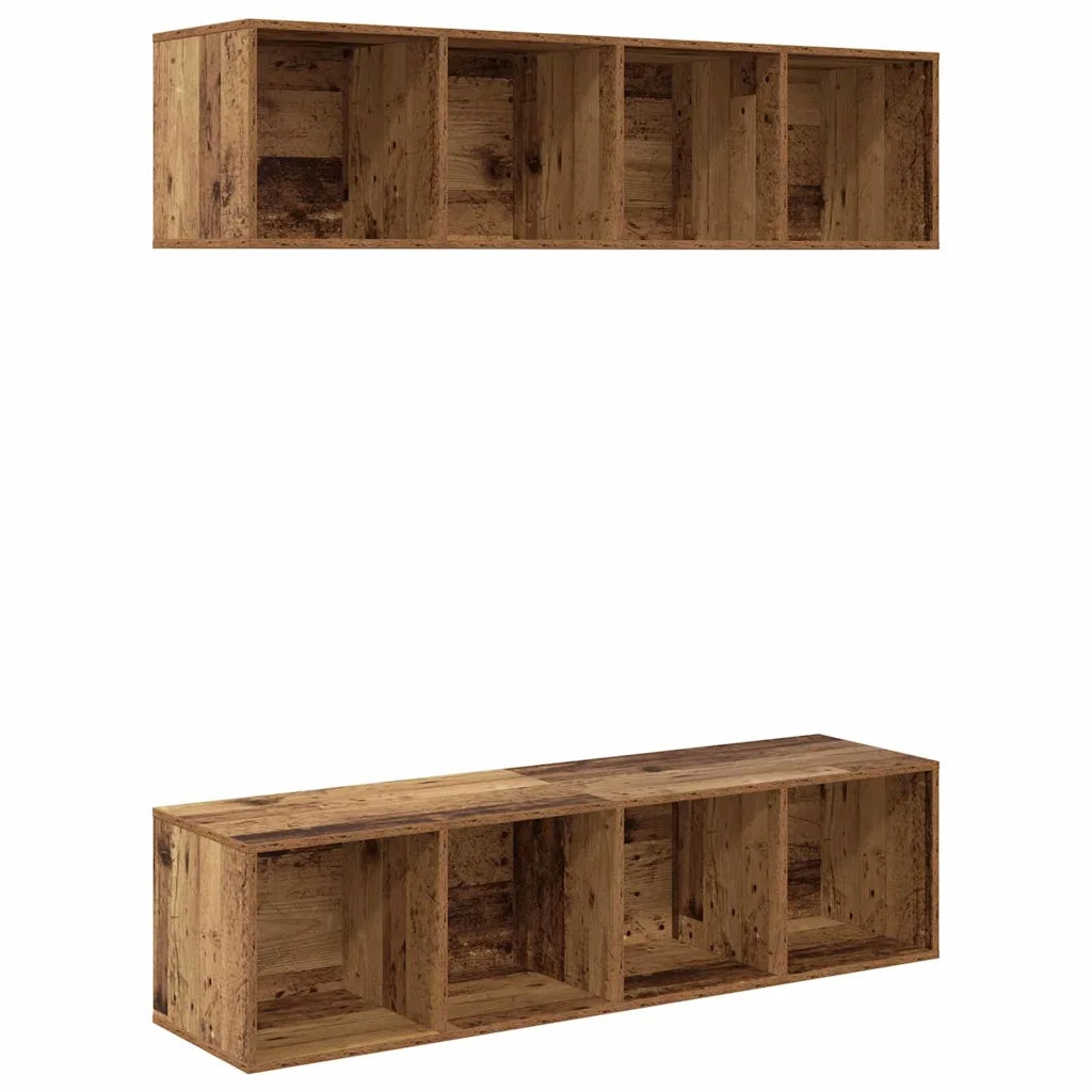 Set mobile TV 2 pcs Legno vecchio 37 x 37 x 142,5 cm 3393525