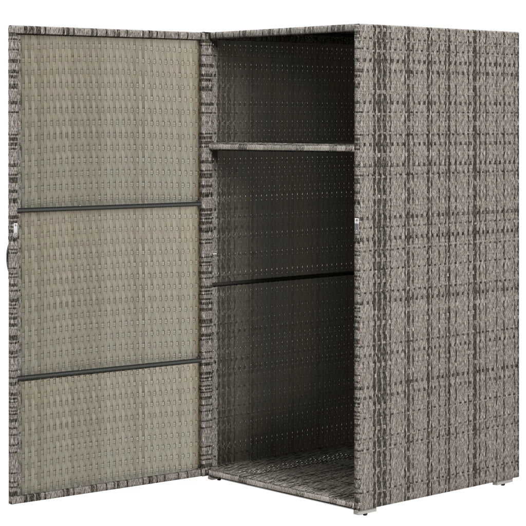 Armadio da Giardino in Polyrattan ¨C Minimal ¨C Grigio, 60x63x120 cm